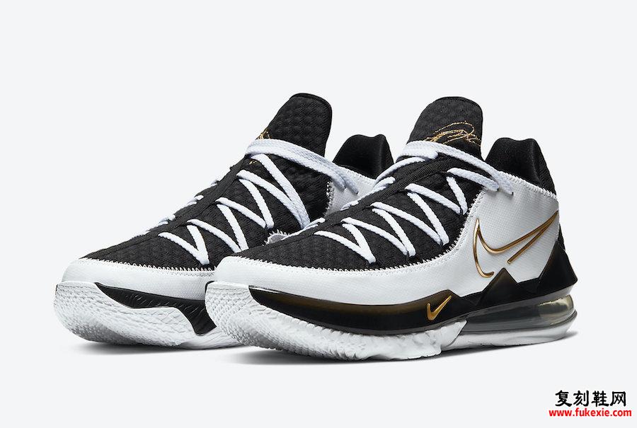 Nike LeBron 17 Low White黑色金属金色CD5007-101发售信息