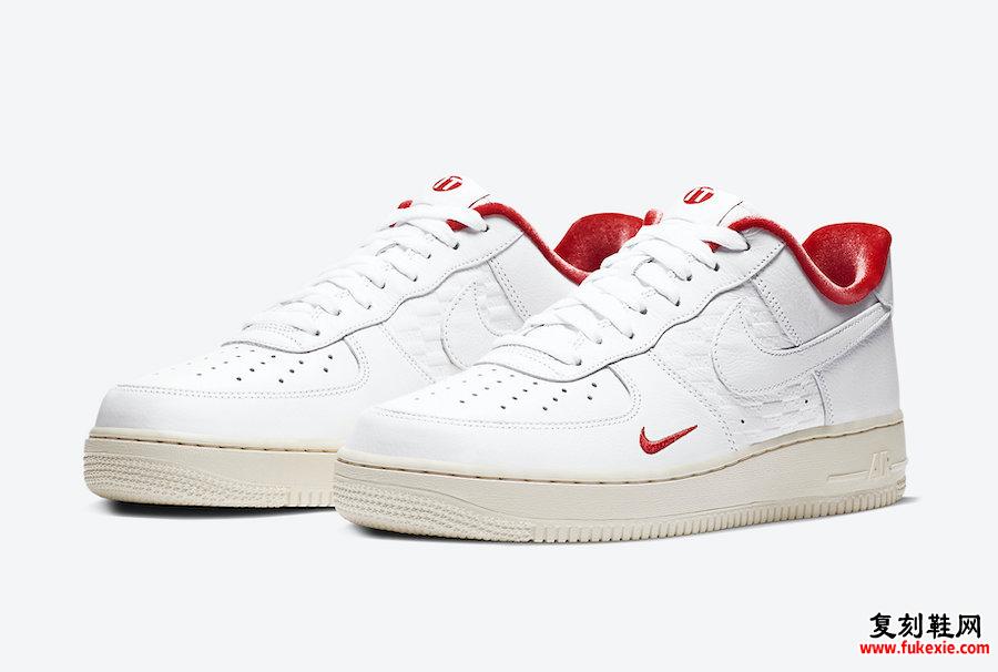 Kith Nike Air Force 1 Low White University Red Metallic Gold CZ7926-100发售日期信息