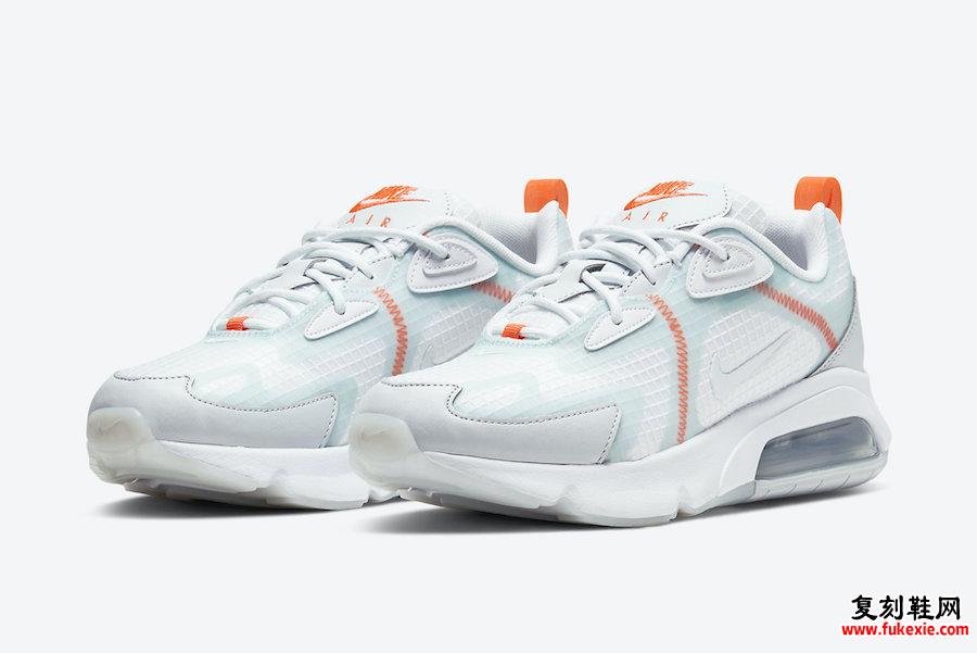 Nike Air Max 200 White Orange Teal CJ0630-600发售日期